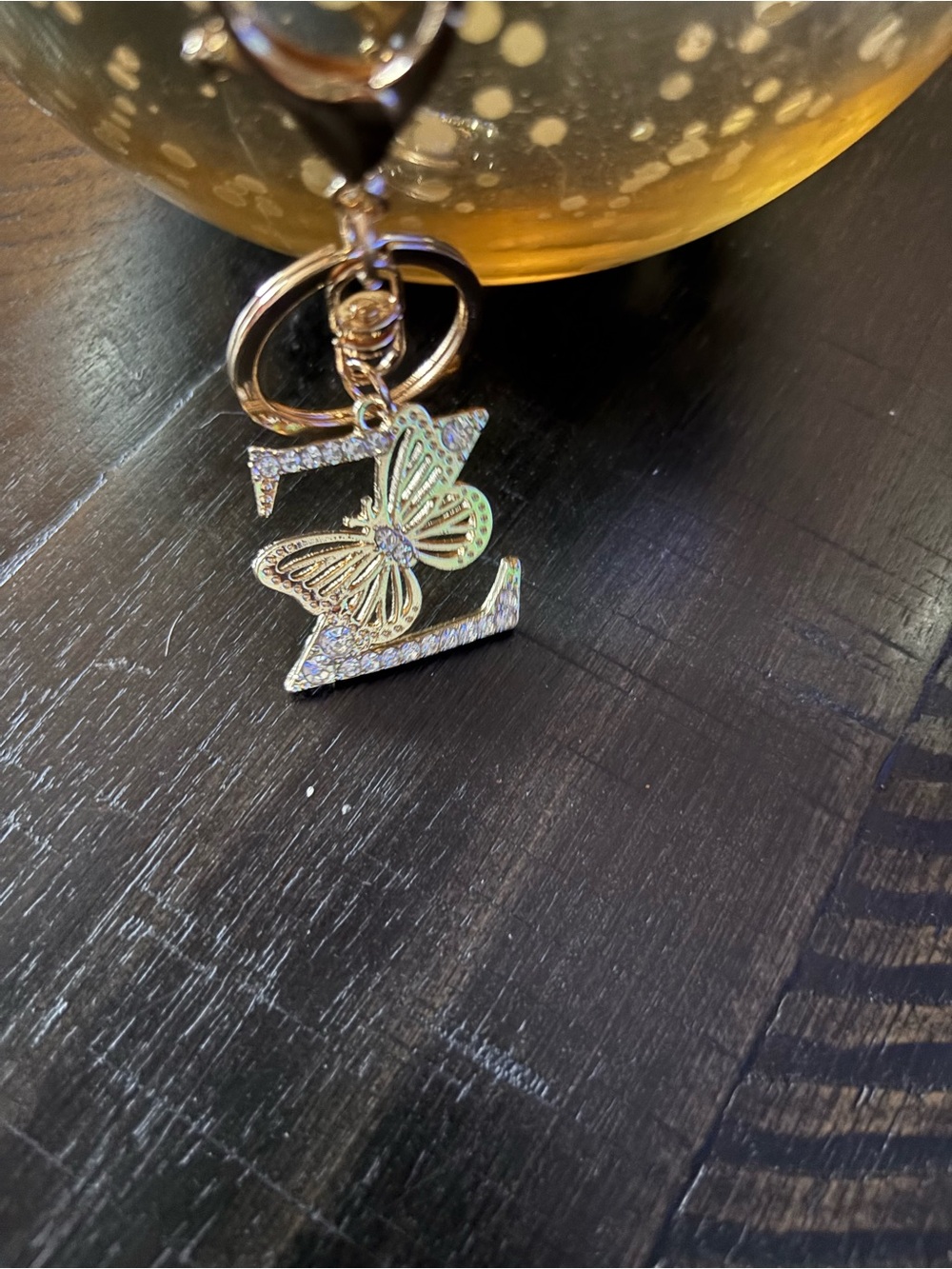 ✨Charm/Keychain- ✨ Rhinestone Initial "Z”Butterfly Keychain